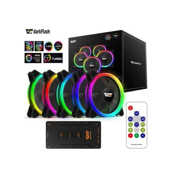 DarkFlash DR12 PRO 5in1 - ATLAS GAMING - Cooling|Cooling RGB DarkFlash Maroc - PC Gamer Maroc - Workstation Maroc