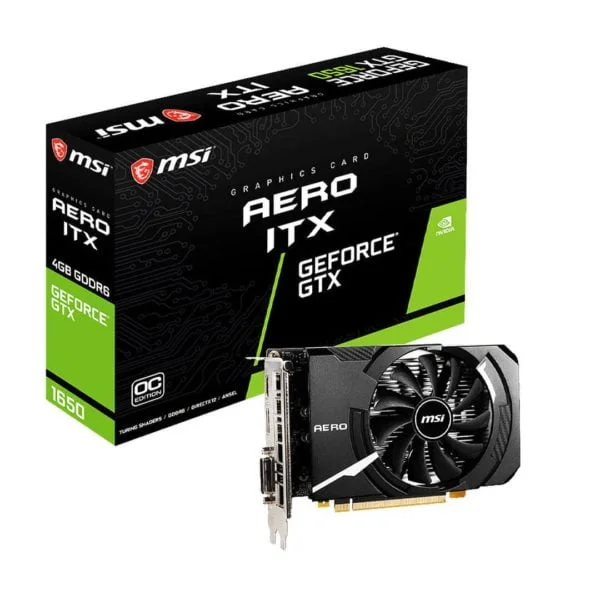MSI GeForce GTX 1650 4GB Aero ITX OC D6 - ATLAS GAMING - Laptops MSI Maroc - PC Gamer Maroc - Workstation Maroc