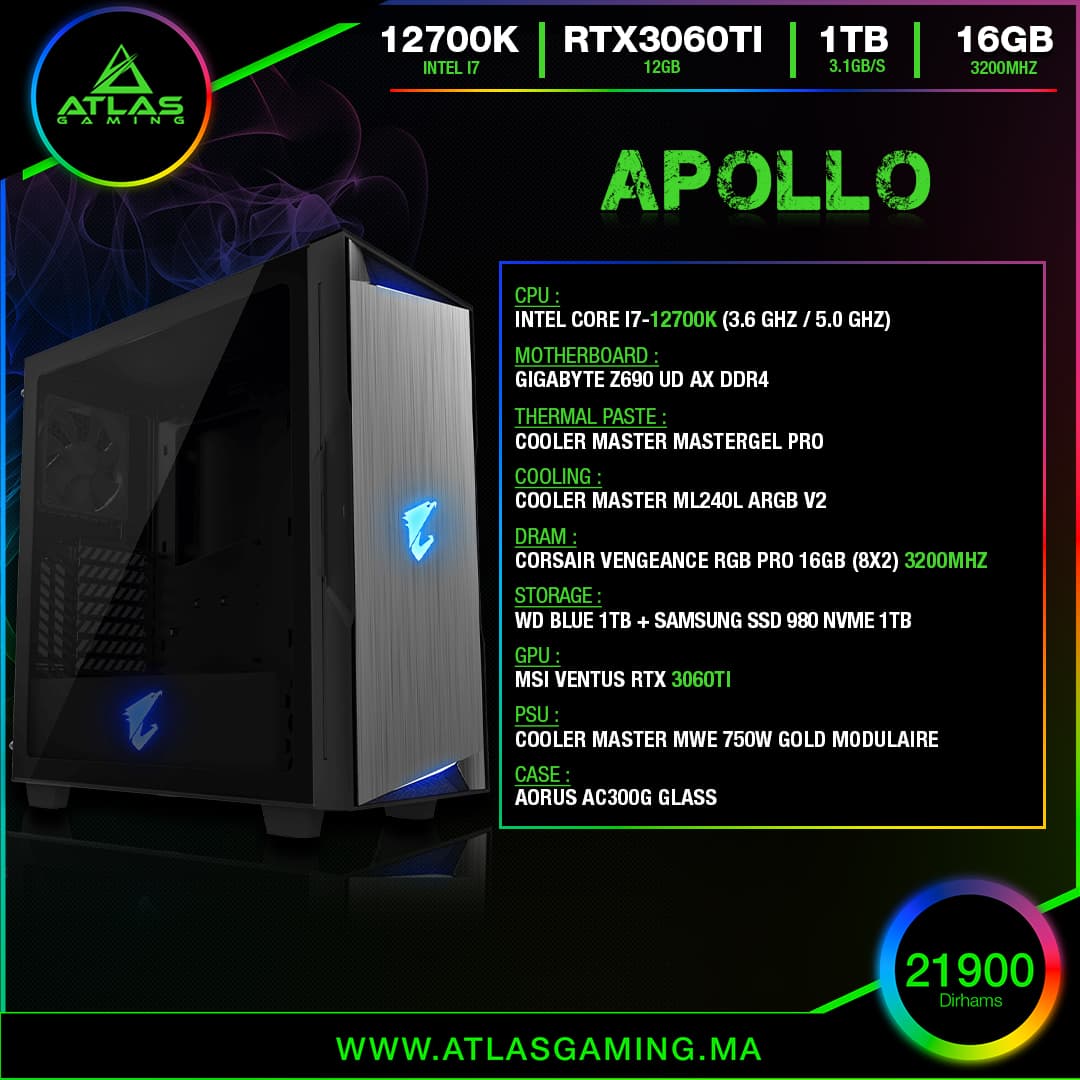 Apollo - ATLAS GAMING - PC Gamer Atlas Gaming Maroc - PC Gamer Maroc - Workstation Maroc