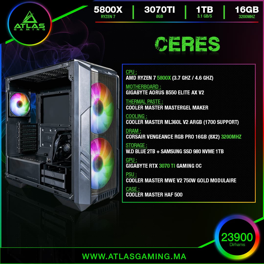 Ceres - ATLAS GAMING - PC Gamer Atlas Gaming Maroc - PC Gamer Maroc - Workstation Maroc
