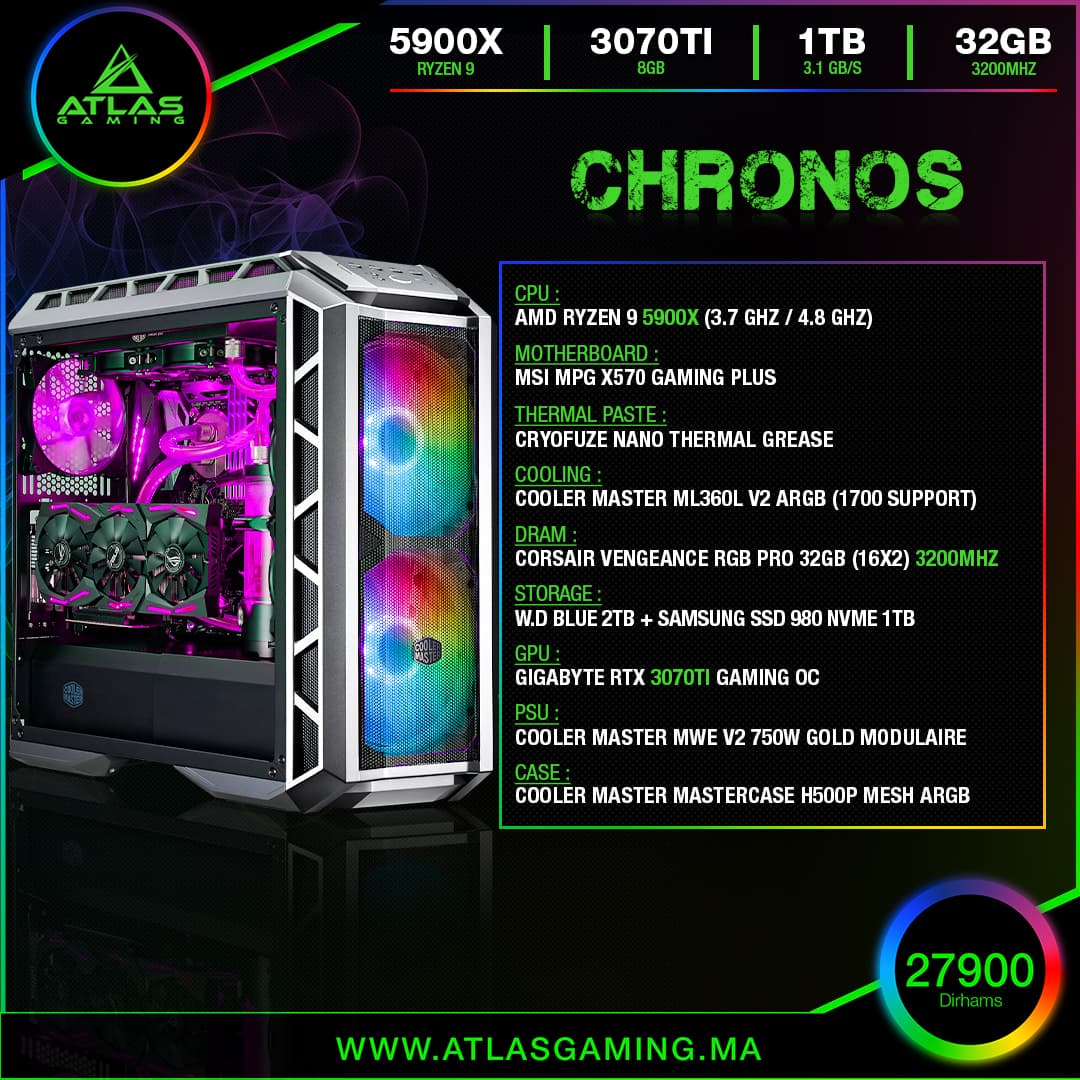 Chronos - ATLAS GAMING - Workstation Atlas Gaming Maroc - PC Gamer Maroc - Workstation Maroc