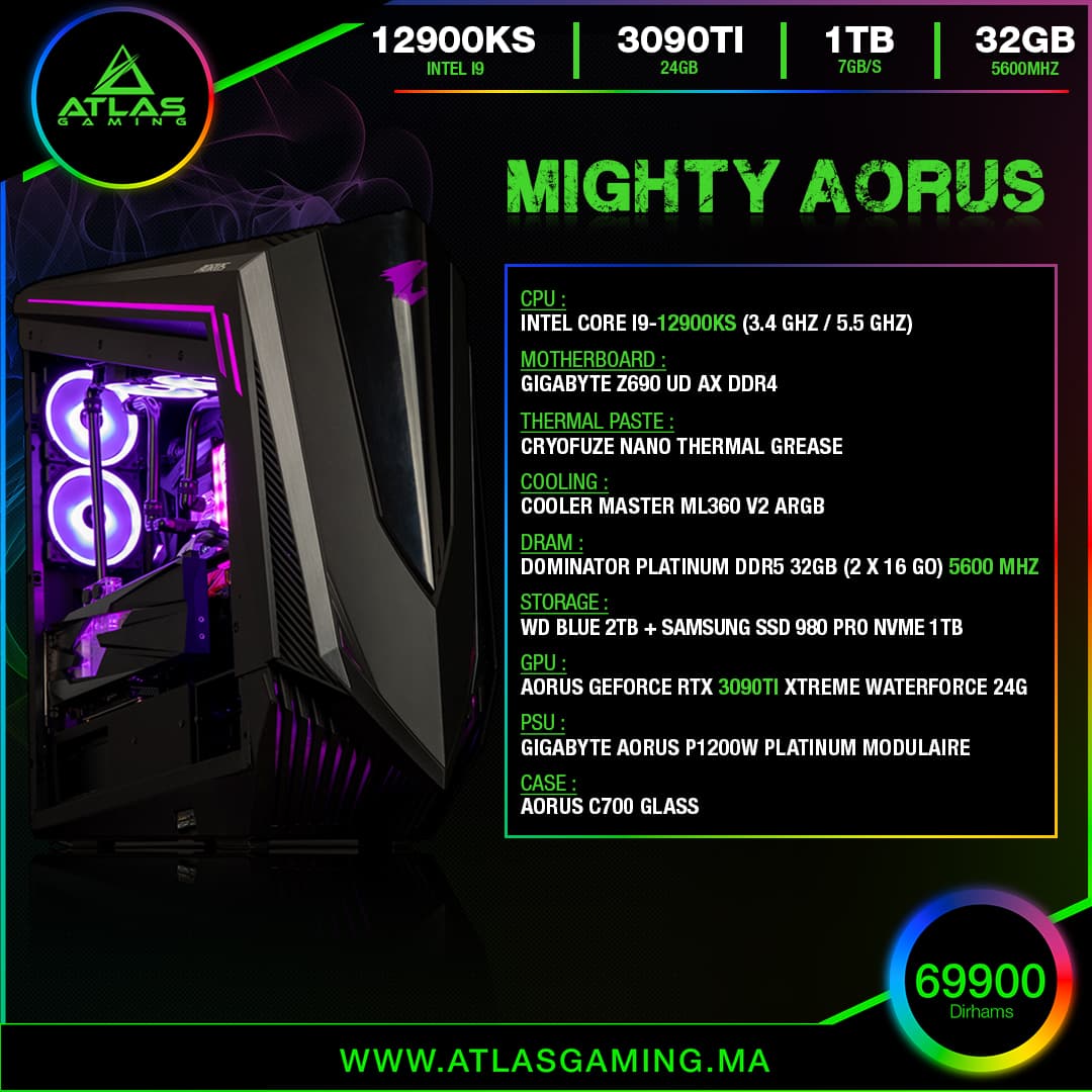 Mighty Aorus - ATLAS GAMING - Workstation Atlas Gaming Maroc - PC Gamer Maroc - Workstation Maroc