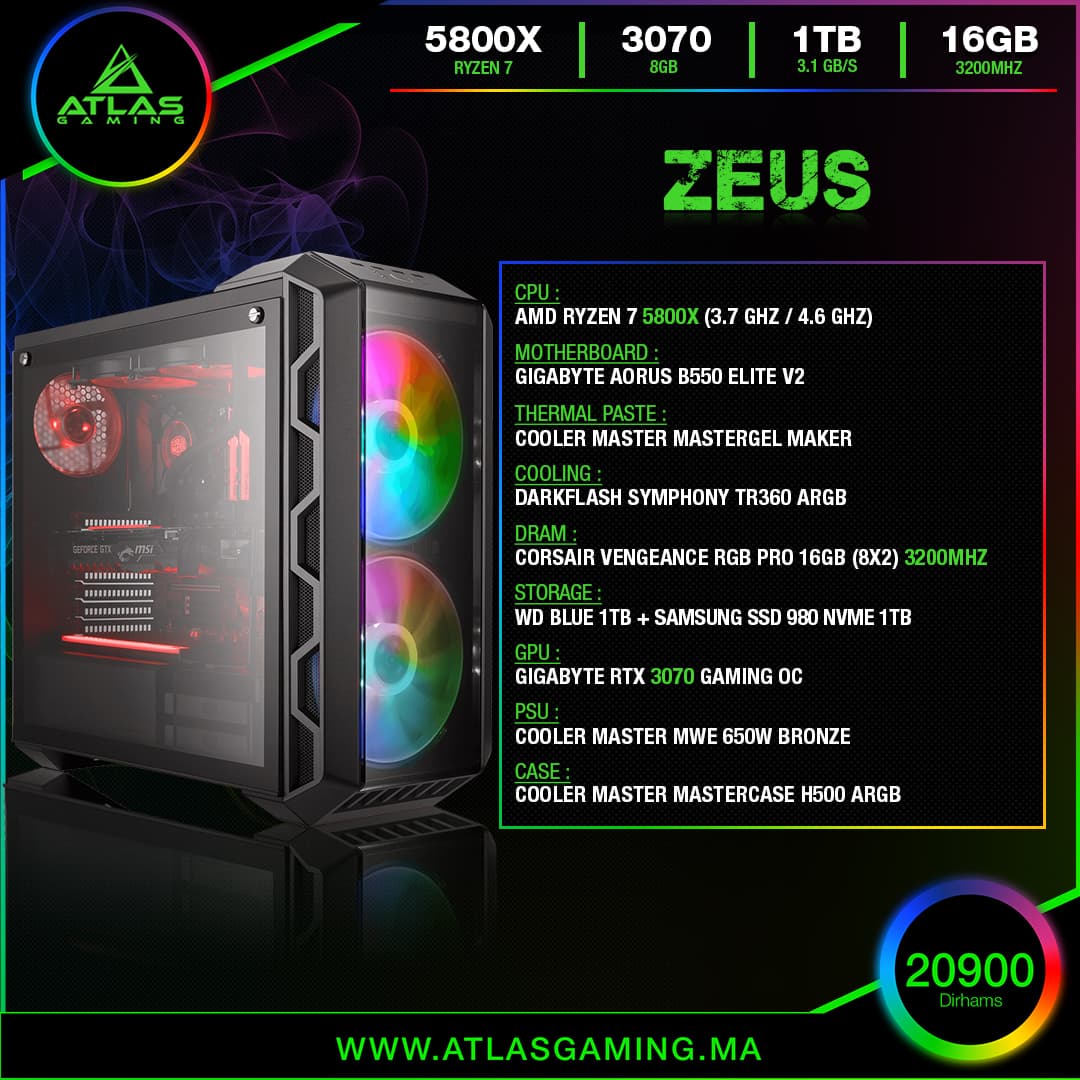 Zeus - ATLAS GAMING - PC Gamer Atlas Gaming Maroc - PC Gamer Maroc - Workstation Maroc