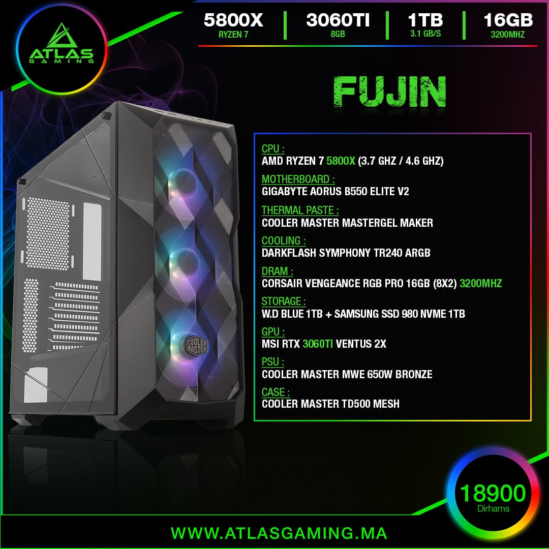 Fujin - ATLAS GAMING - PC Gamer Atlas Gaming Maroc - PC Gamer Maroc - Workstation Maroc