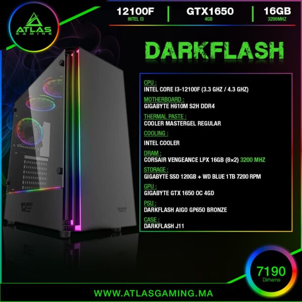 Darkflash - ATLAS GAMING - PC Gamer Atlas Gaming Maroc - PC Gamer Maroc - Workstation Maroc