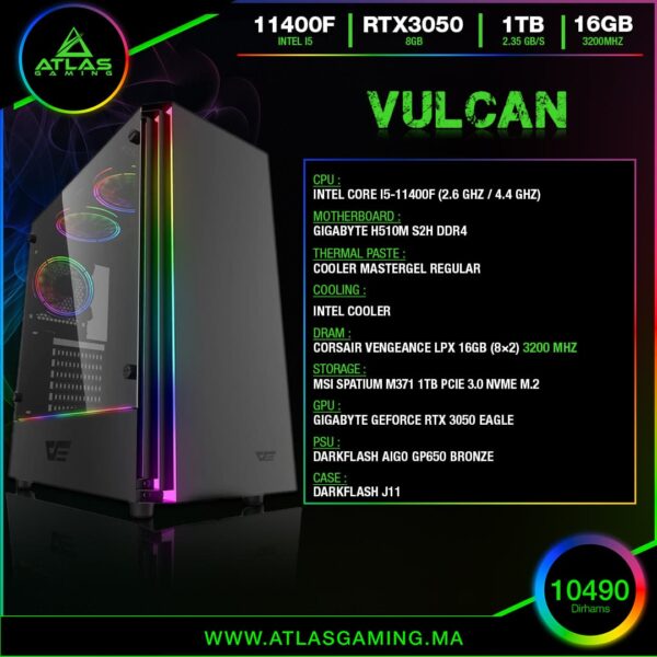 Vulcan - ATLAS GAMING - PC Gamer Atlas Gaming Maroc - PC Gamer Maroc - Workstation Maroc