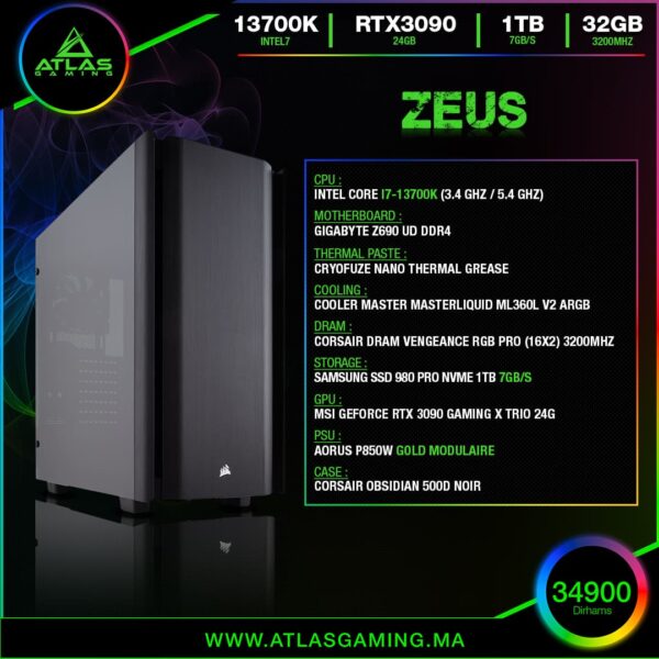 Zeus - ATLAS GAMING - Workstation Atlas Gaming Maroc - PC Gamer Maroc - Workstation Maroc